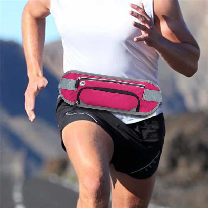 Cadorabo Sport Trinkflaschen Bauchtasche mit Reflektor Längenverstellbare Wasserdichte Reflektierende Hüfttasche Gürteltasche Handytasche mit Trinkflaschen Fach und Reißverschluss