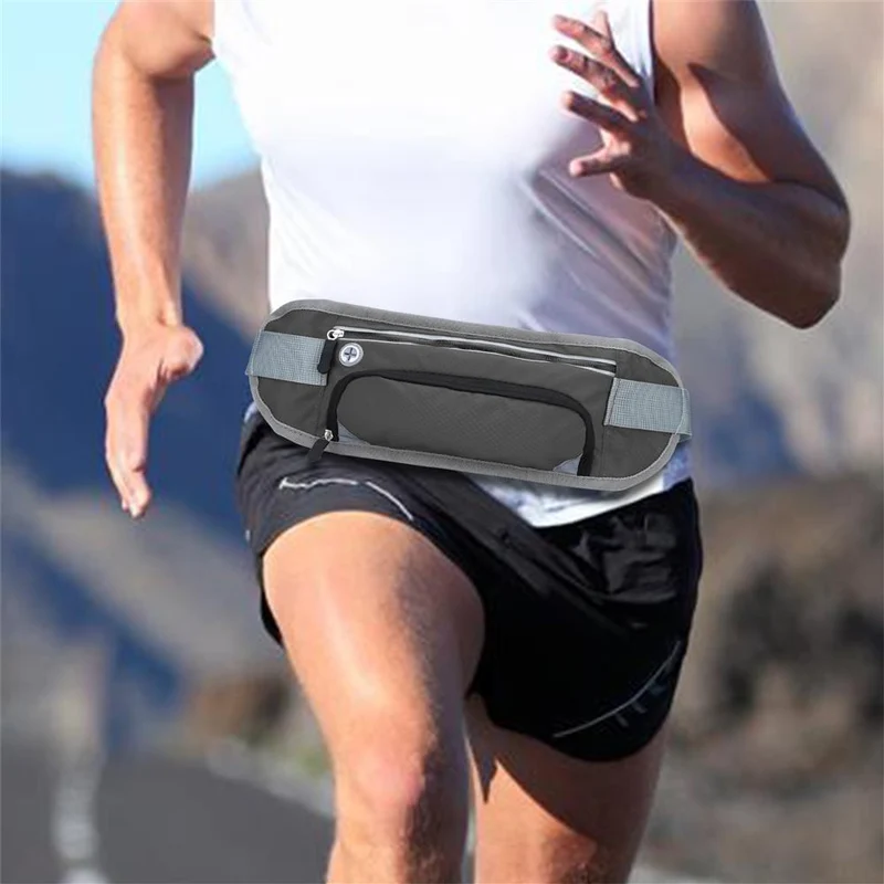 Cadorabo Sport Trinkflaschen Bauchtasche mit Reflektor Längenverstellbare Wasserdichte Reflektierende Hüfttasche Gürteltasche Handytasche mit Trinkflaschen Fach und Reißverschluss