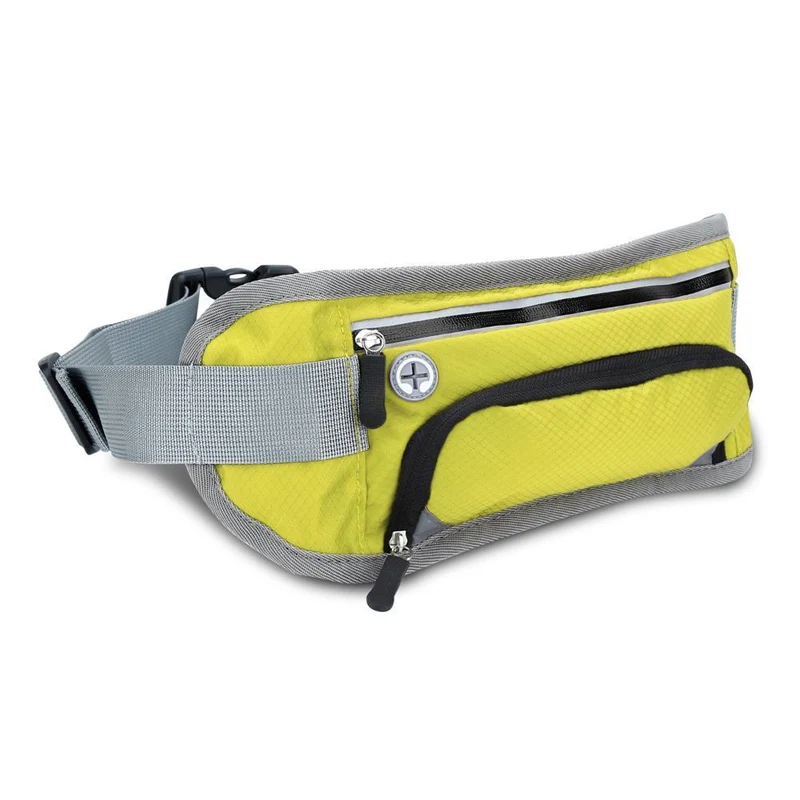 Cadorabo Sport Trinkflaschen Bauchtasche mit Reflektor Längenverstellbare Wasserdichte Reflektierende Hüfttasche Gürteltasche Handytasche mit Trinkflaschen Fach und Reißverschluss