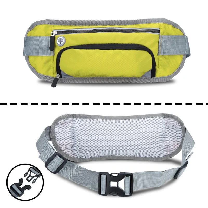 Cadorabo Sport Trinkflaschen Bauchtasche mit Reflektor Längenverstellbare Wasserdichte Reflektierende Hüfttasche Gürteltasche Handytasche mit Trinkflaschen Fach und Reißverschluss