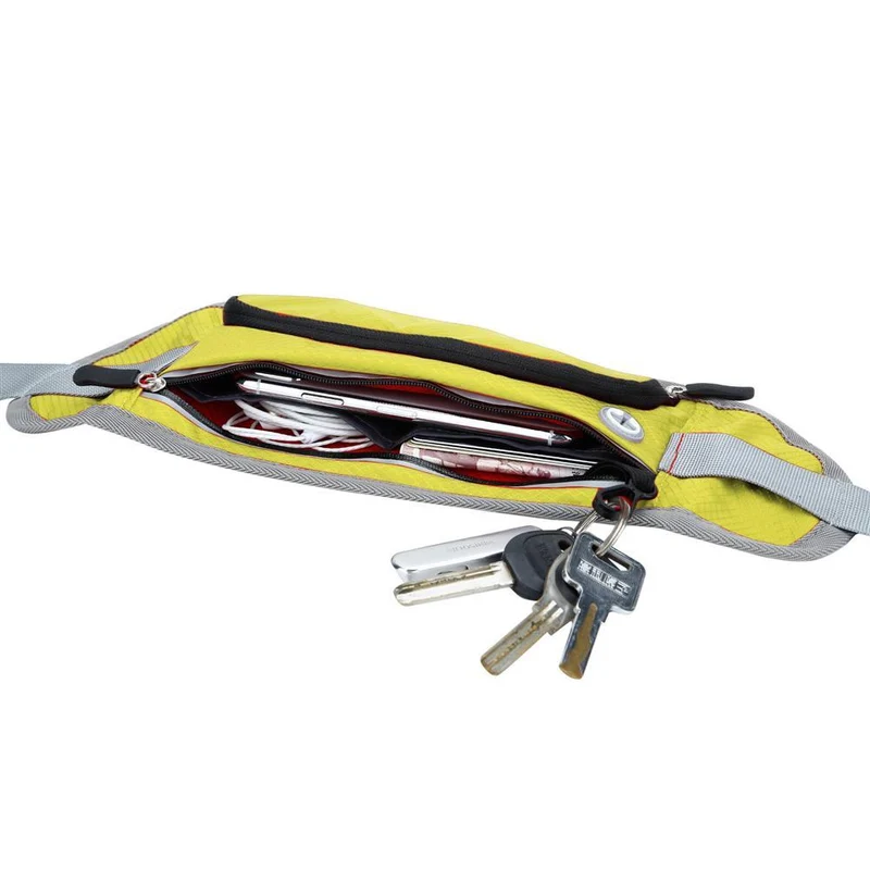 Cadorabo Sport Trinkflaschen Bauchtasche mit Reflektor Längenverstellbare Wasserdichte Reflektierende Hüfttasche Gürteltasche Handytasche mit Trinkflaschen Fach und Reißverschluss