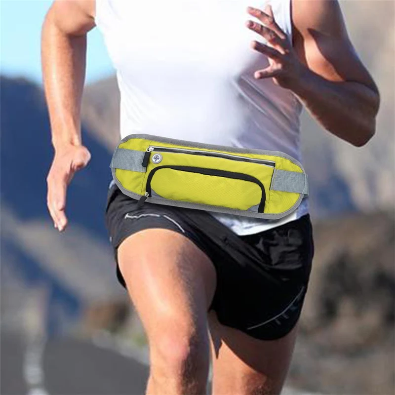 Cadorabo Sport Trinkflaschen Bauchtasche mit Reflektor Längenverstellbare Wasserdichte Reflektierende Hüfttasche Gürteltasche Handytasche mit Trinkflaschen Fach und Reißverschluss
