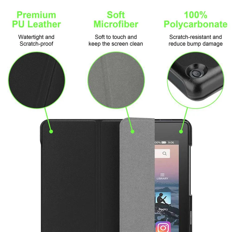 Cadorabo Tablet Hülle kompatibel mit Kindle FIRE HD 8 2017 / 2018 (7. und 8. Gen.) Ultra Dünne Schutzhülle mit Auto Wake Up und Standfunktion