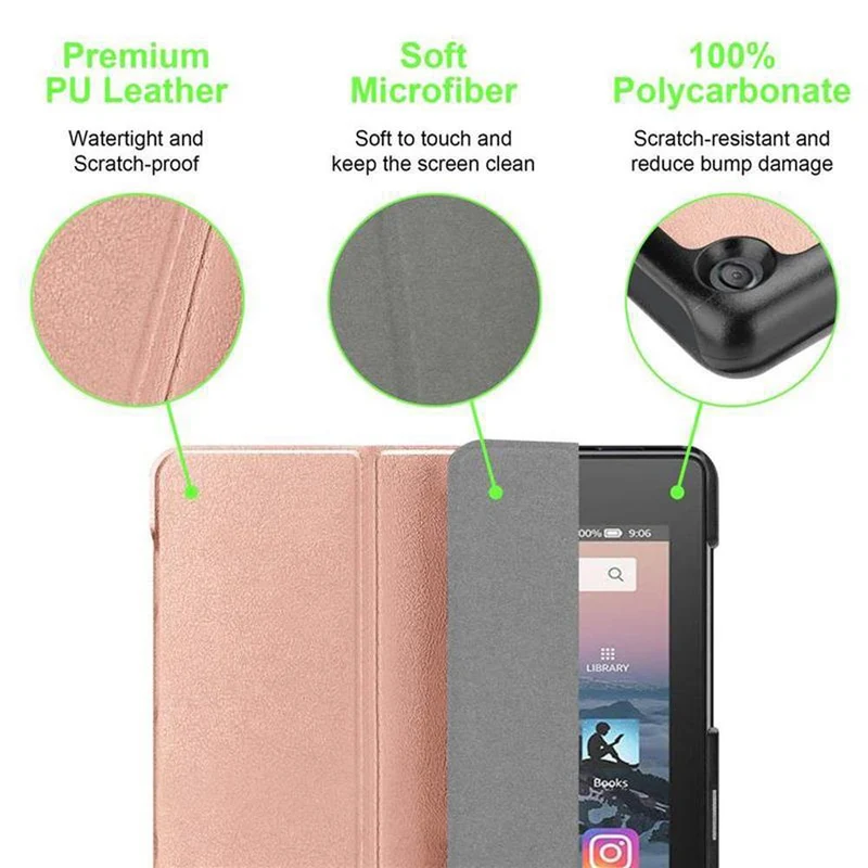 Cadorabo Tablet Hülle kompatibel mit Kindle FIRE HD 8 2017 / 2018 (7. und 8. Gen.) Ultra Dünne Schutzhülle mit Auto Wake Up und Standfunktion