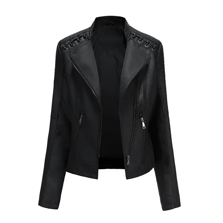 Drune | pu-lederjacke mit reibverschluss