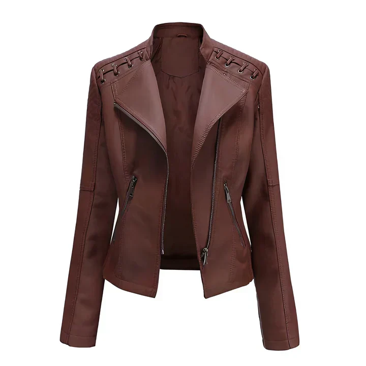Drune | pu-lederjacke mit reibverschluss