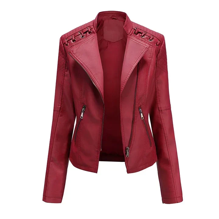 Drune | pu-lederjacke mit reibverschluss