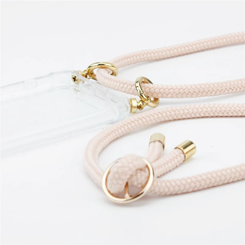Cadorabo Handy Kette kompatibel mit Asus ZenFone MAX PRO M1 (6 Zoll) Silikon Schutzhülle mit Gold Ringen, Kordel Band und abnehmbarem Etui