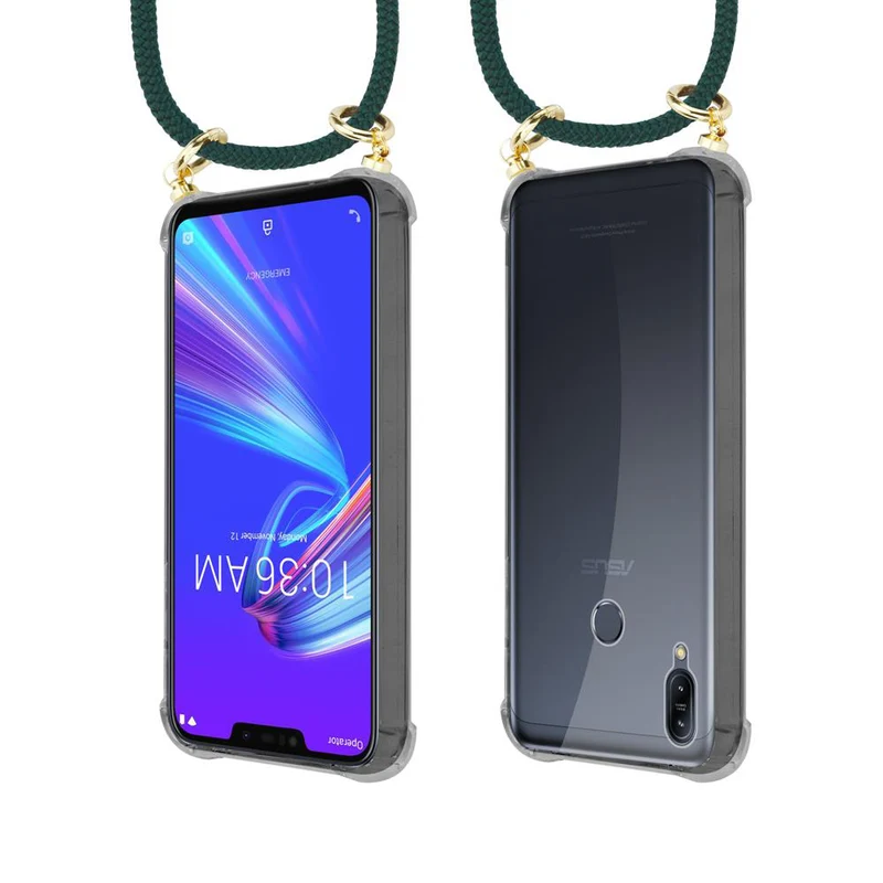 Cadorabo Handy Kette kompatibel mit Asus ZenFone MAX M2 Silikon Schutzhülle mit Gold Ringen, Kordel Band und abnehmbarem Etui