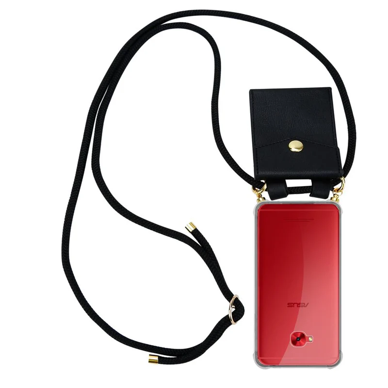 Cadorabo Handy Kette kompatibel mit Asus ZenFone 4 Selfie PRO Silikon Schutzhülle mit Gold Ringen, Kordel Band und abnehmbarem Etui