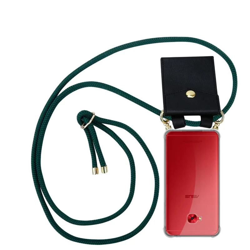 Cadorabo Handy Kette kompatibel mit Asus ZenFone 4 Selfie PRO Silikon Schutzhülle mit Gold Ringen, Kordel Band und abnehmbarem Etui
