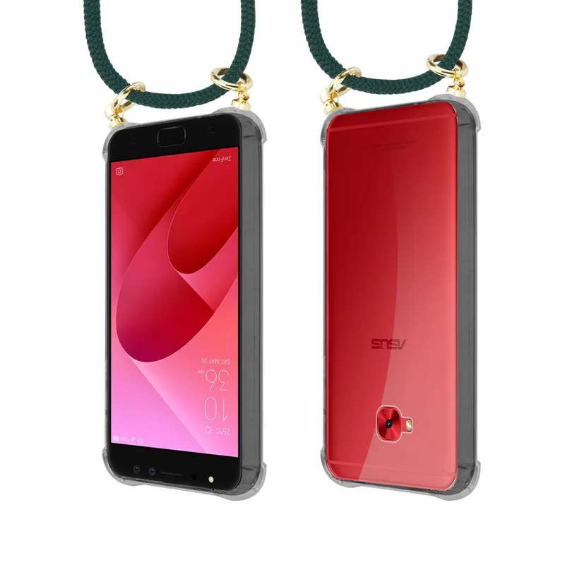 Cadorabo Handy Kette kompatibel mit Asus ZenFone 4 Selfie PRO Silikon Schutzhülle mit Gold Ringen, Kordel Band und abnehmbarem Etui