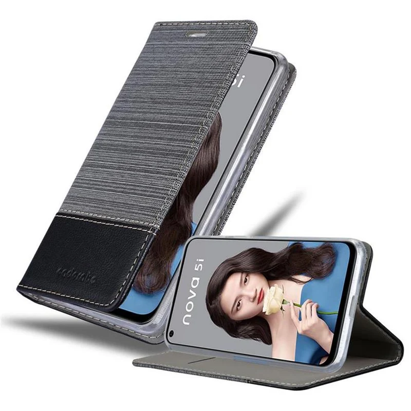 Cadorabo Hülle kompatibel mit Huawei NOVA 5i / P20 LITE 2019 Schutzhülle mit Magnetverschluss, Standfunktion und Kartenfach