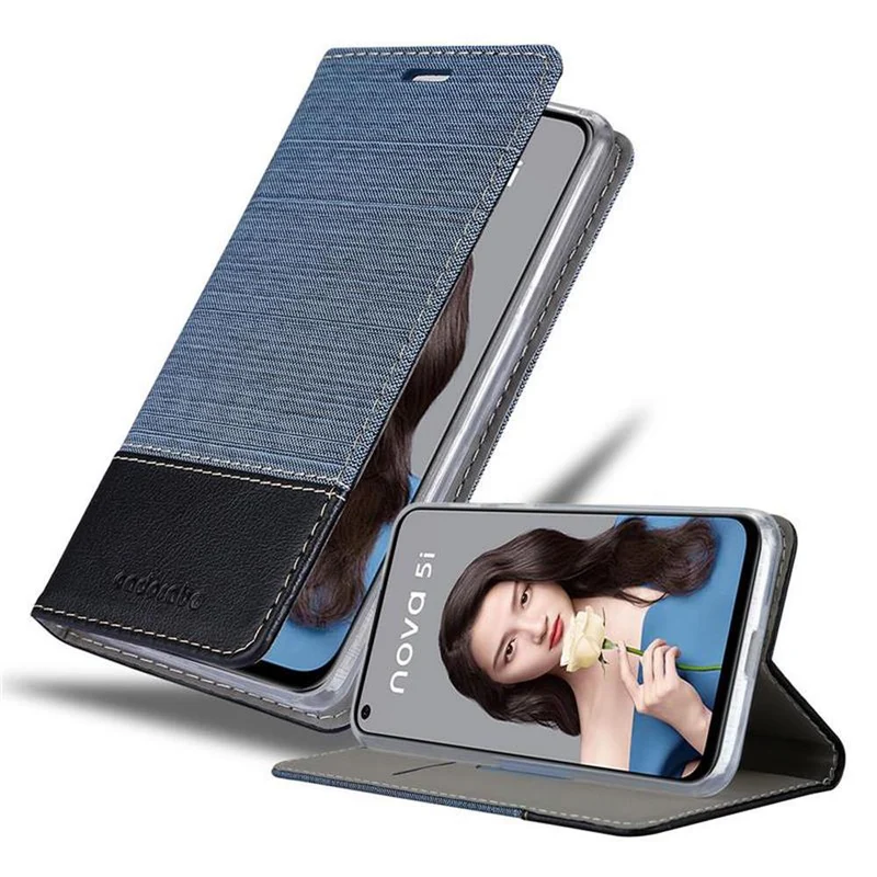 Cadorabo Hülle kompatibel mit Huawei NOVA 5i / P20 LITE 2019 Schutzhülle mit Magnetverschluss, Standfunktion und Kartenfach