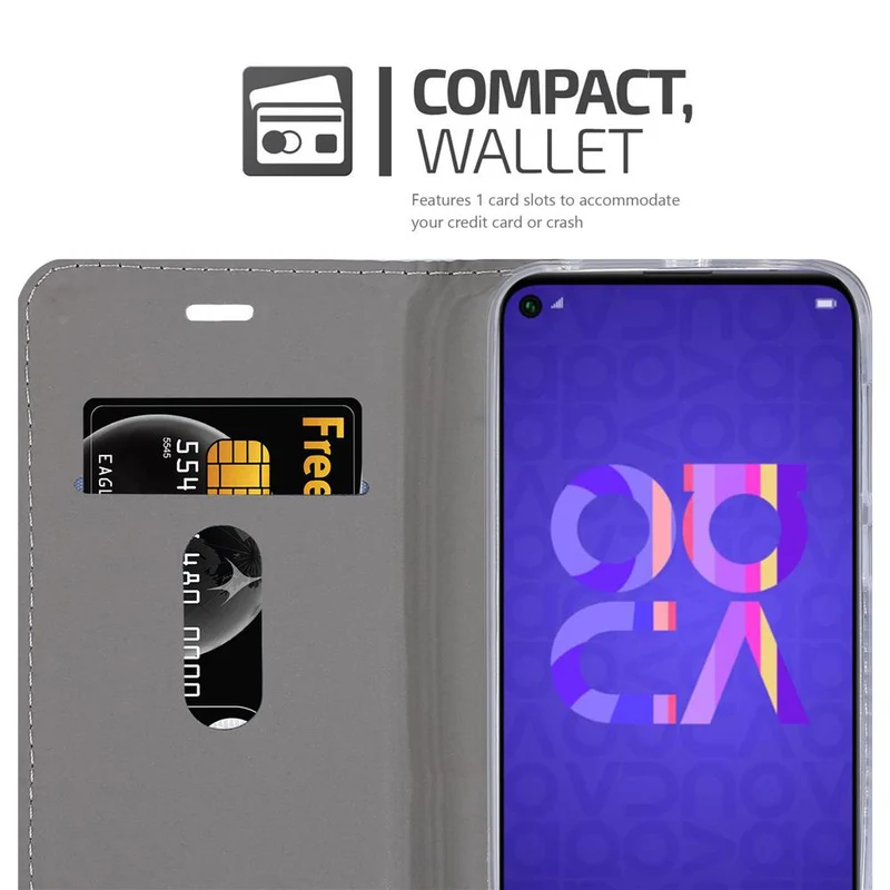 Cadorabo Hülle kompatibel mit Huawei NOVA 5 / 5 PRO Schutzhülle mit Magnetverschluss, Standfunktion und Kartenfach