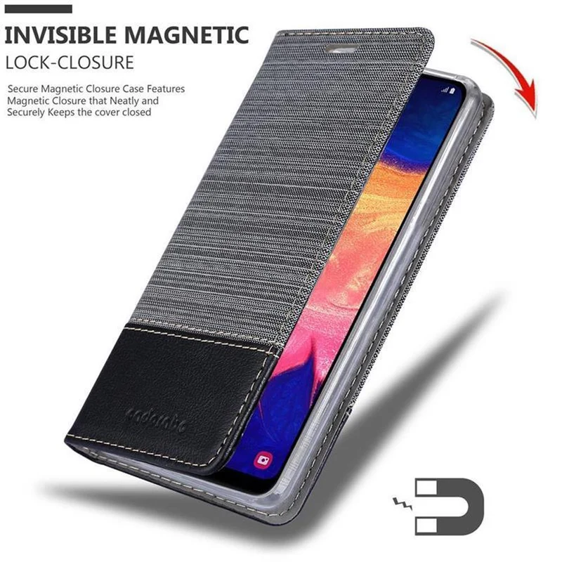 Cadorabo Hülle kompatibel mit Samsung Galaxy A10 / M10 Schutzhülle mit Magnetverschluss, Standfunktion und Kartenfach