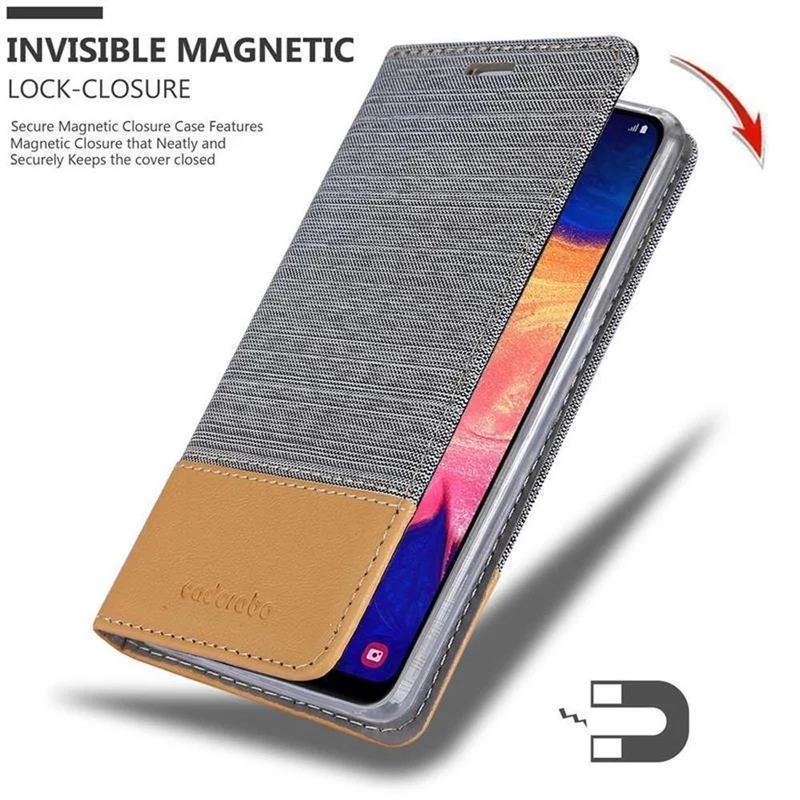 Cadorabo Hülle kompatibel mit Samsung Galaxy A10 / M10 Schutzhülle mit Magnetverschluss, Standfunktion und Kartenfach