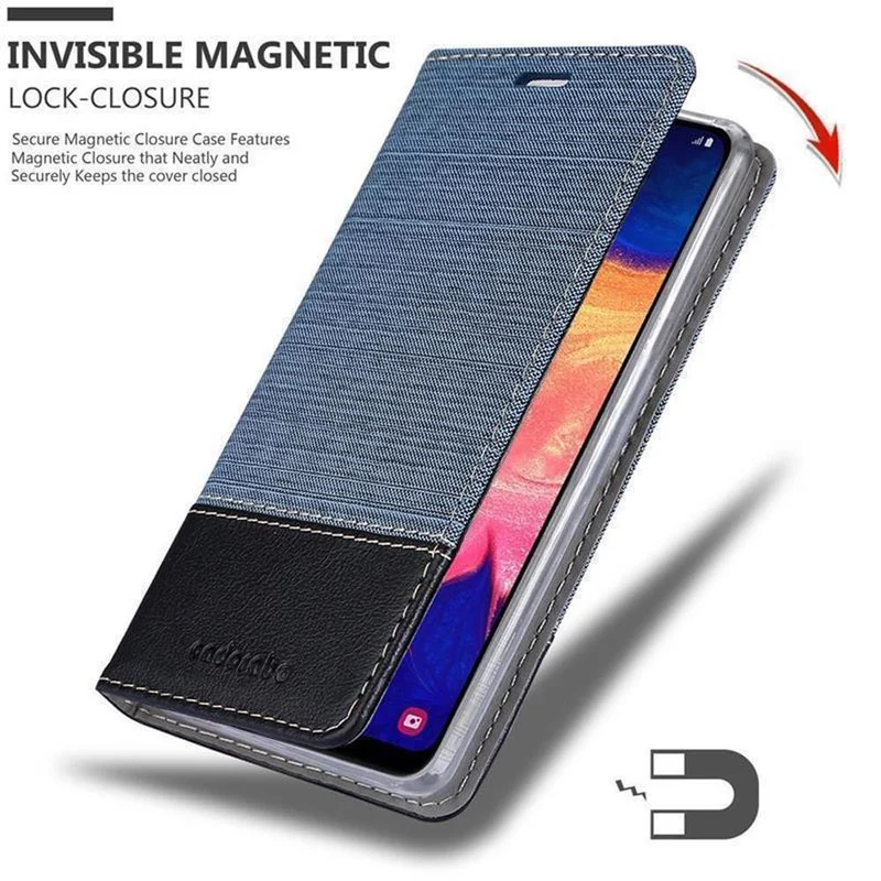 Cadorabo Hülle kompatibel mit Samsung Galaxy A10 / M10 Schutzhülle mit Magnetverschluss, Standfunktion und Kartenfach