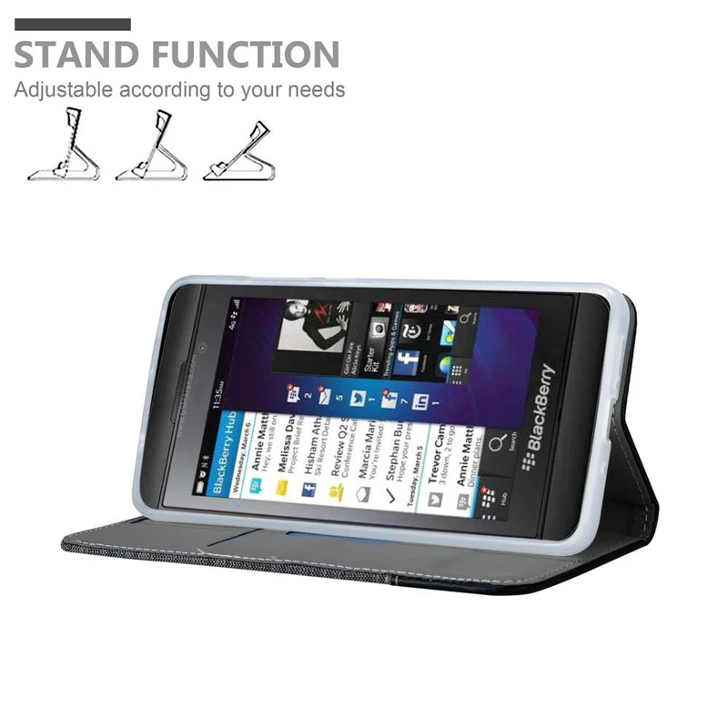 Cadorabo Hülle kompatibel mit Blackberry Z10 Schutzhülle mit Magnetverschluss, Standfunktion und Kartenfach