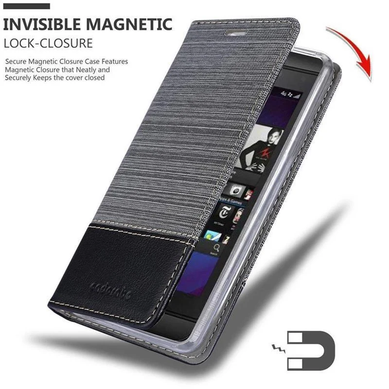Cadorabo Hülle kompatibel mit Blackberry Z10 Schutzhülle mit Magnetverschluss, Standfunktion und Kartenfach