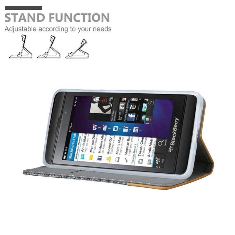 Cadorabo Hülle kompatibel mit Blackberry Z10 Schutzhülle mit Magnetverschluss, Standfunktion und Kartenfach