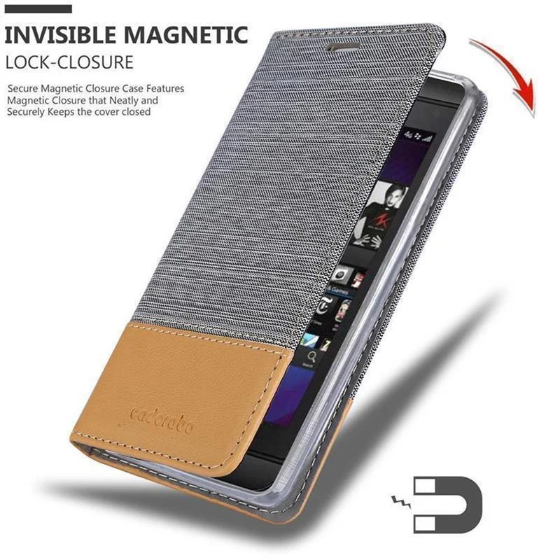 Cadorabo Hülle kompatibel mit Blackberry Z10 Schutzhülle mit Magnetverschluss, Standfunktion und Kartenfach