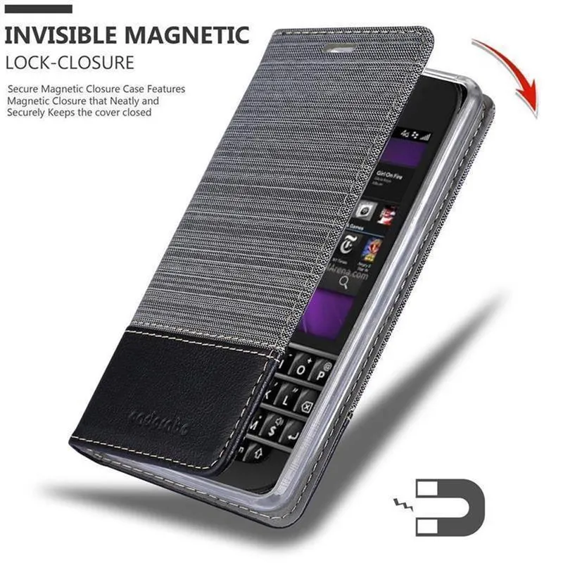 Cadorabo Hülle kompatibel mit Blackberry Q10 Schutzhülle mit Magnetverschluss, Standfunktion und Kartenfach