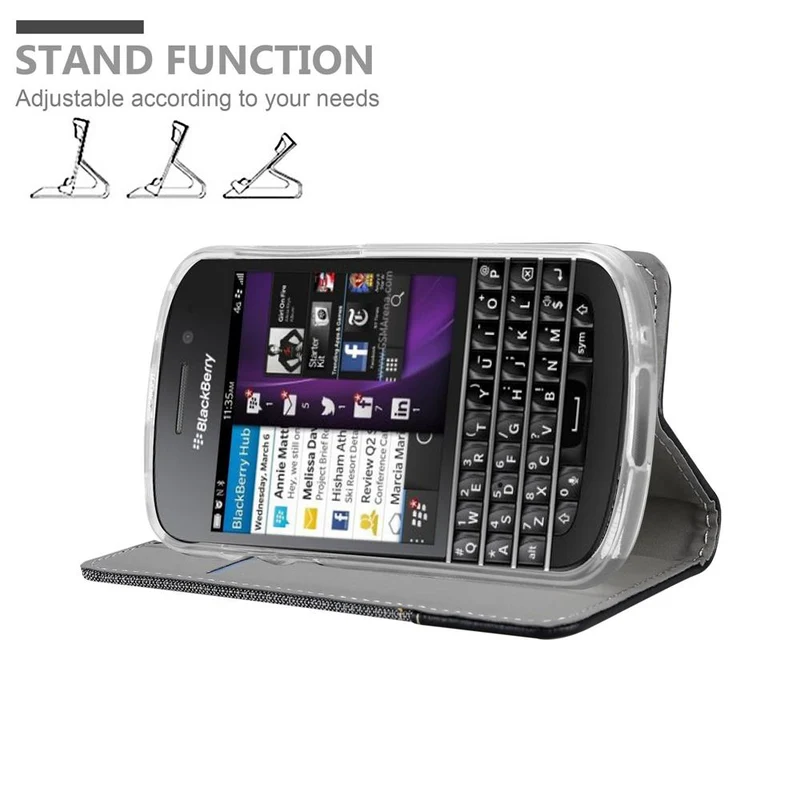 Cadorabo Hülle kompatibel mit Blackberry Q10 Schutzhülle mit Magnetverschluss, Standfunktion und Kartenfach