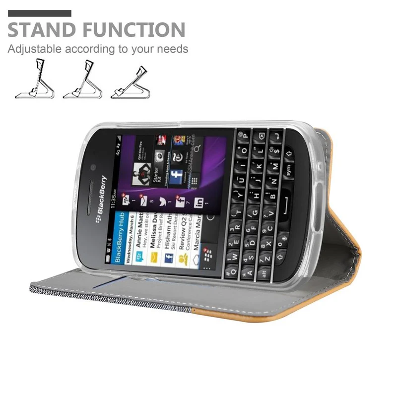 Cadorabo Hülle kompatibel mit Blackberry Q10 Schutzhülle mit Magnetverschluss, Standfunktion und Kartenfach