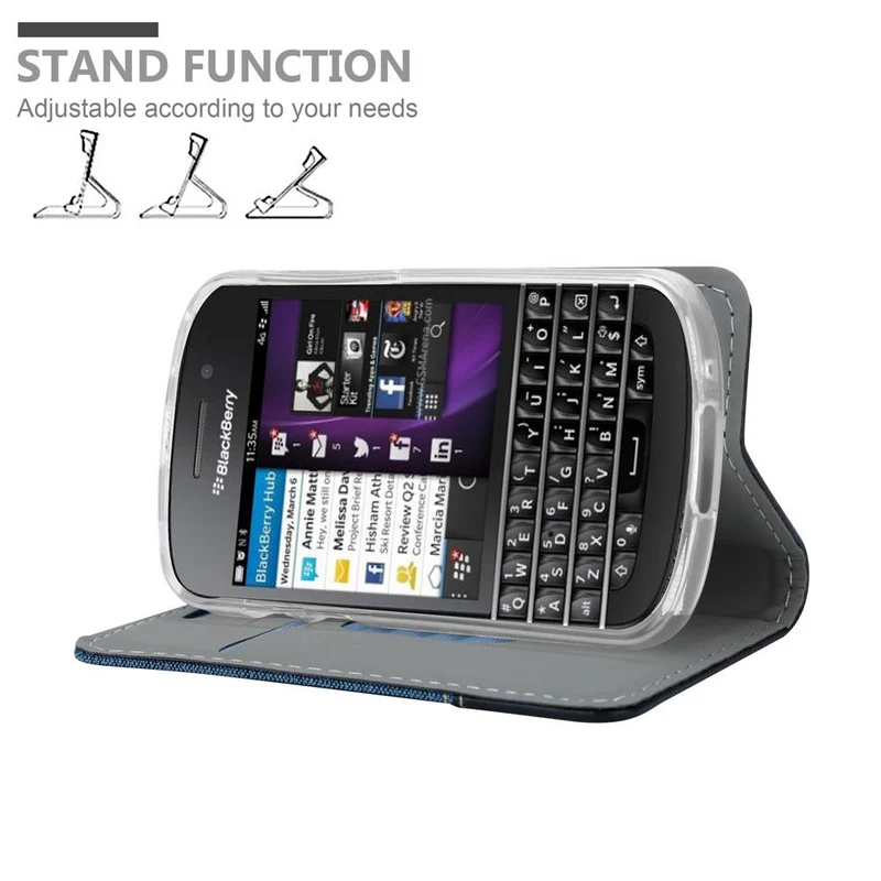 Cadorabo Hülle kompatibel mit Blackberry Q10 Schutzhülle mit Magnetverschluss, Standfunktion und Kartenfach
