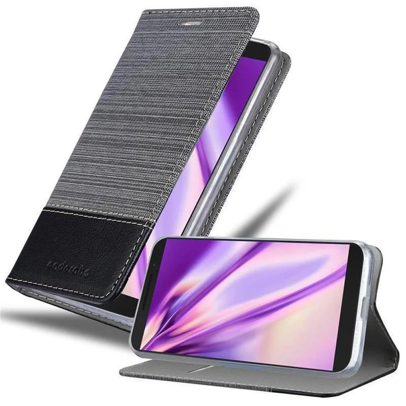 Cadorabo Hülle kompatibel mit Alcatel 3X 2018 Schutzhülle mit Magnetverschluss, Standfunktion und Kartenfach