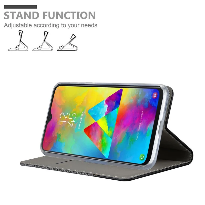 Cadorabo Hülle kompatibel mit Samsung Galaxy M20 Schutzhülle mit Magnetverschluss, Standfunktion und Kartenfach