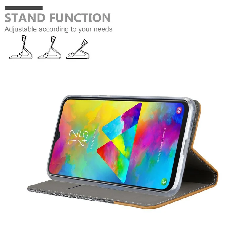 Cadorabo Hülle kompatibel mit Samsung Galaxy M20 Schutzhülle mit Magnetverschluss, Standfunktion und Kartenfach