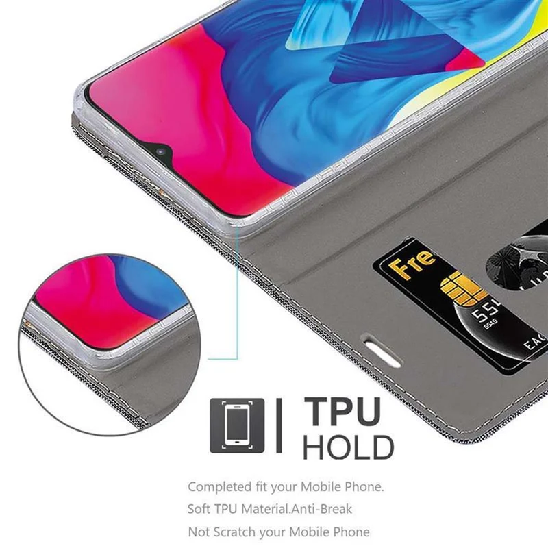 Cadorabo Hülle kompatibel mit Samsung Galaxy A10 / M10 Schutzhülle mit Magnetverschluss, Standfunktion und Kartenfach