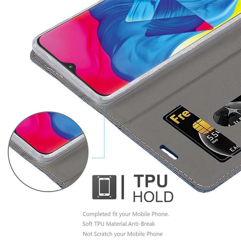 Cadorabo Hülle kompatibel mit Samsung Galaxy A10 / M10 Schutzhülle mit Magnetverschluss, Standfunktion und Kartenfach