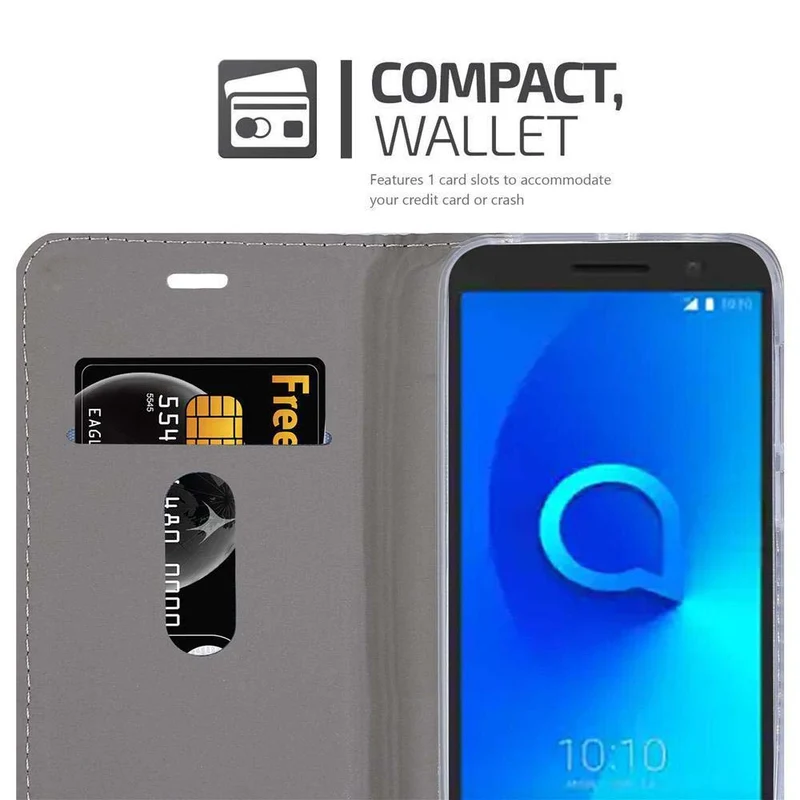 Cadorabo Hülle kompatibel mit Alcatel 3 2018 Schutzhülle mit Magnetverschluss, Standfunktion und Kartenfach