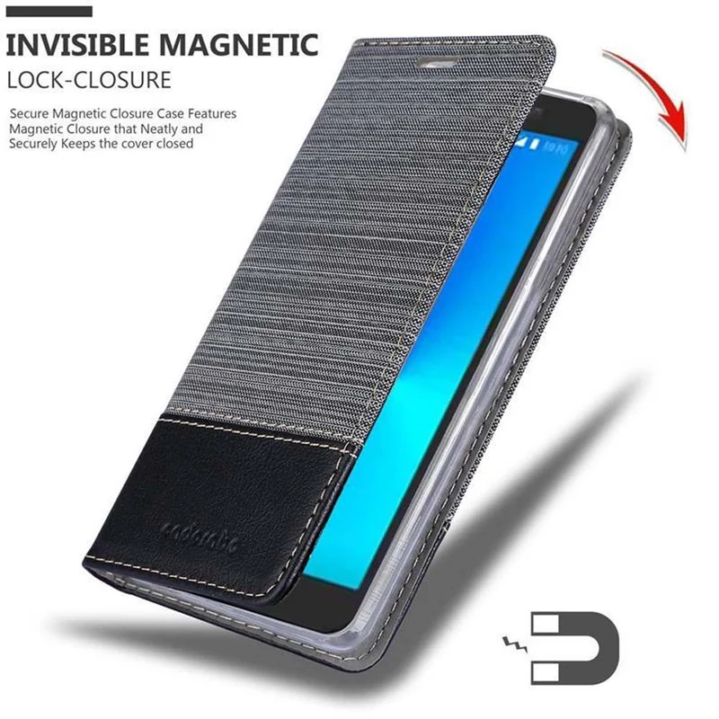 Cadorabo Hülle kompatibel mit Alcatel 3 2018 Schutzhülle mit Magnetverschluss, Standfunktion und Kartenfach