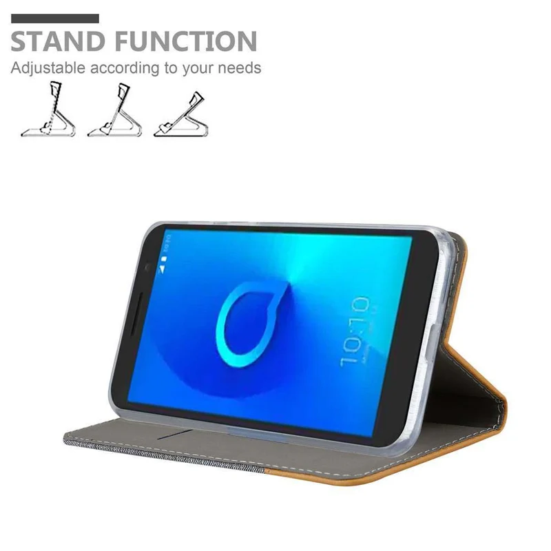 Cadorabo Hülle kompatibel mit Alcatel 3 2018 Schutzhülle mit Magnetverschluss, Standfunktion und Kartenfach