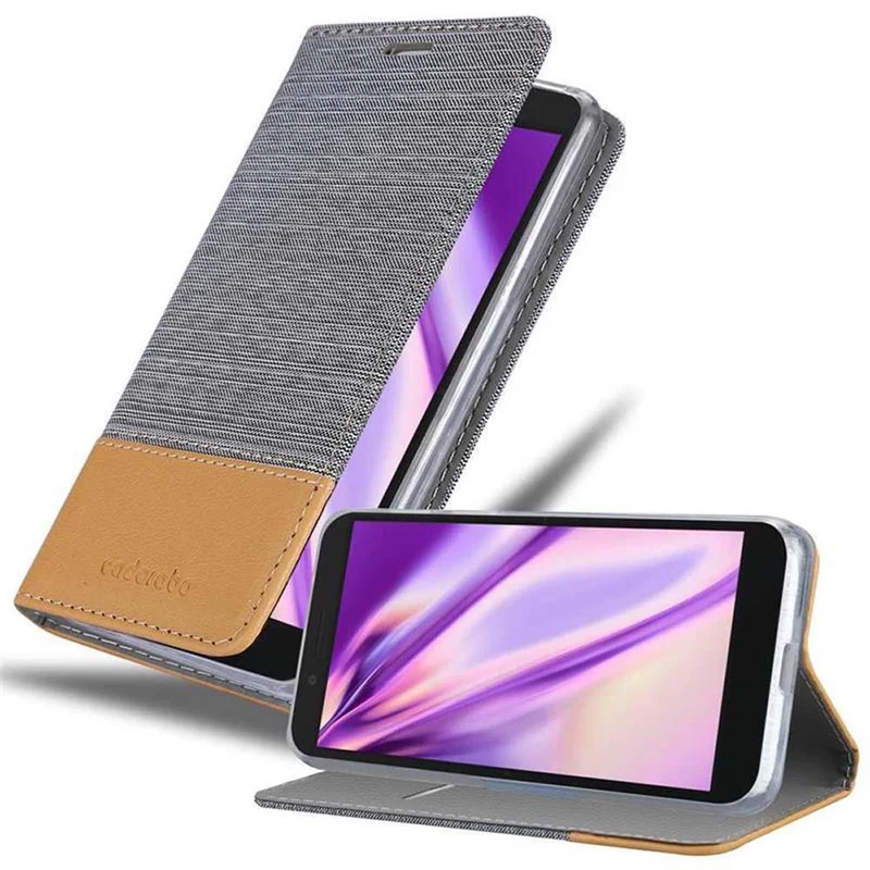 Cadorabo Hülle kompatibel mit Alcatel 1C 2019 Schutzhülle mit Magnetverschluss, Standfunktion und Kartenfach