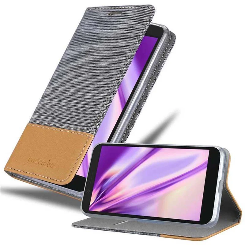 Cadorabo Hülle kompatibel mit Alcatel 1S 2019 Schutzhülle mit Magnetverschluss, Standfunktion und Kartenfach