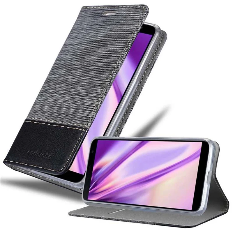 Cadorabo Hülle kompatibel mit Samsung Galaxy J4 PLUS / J4 PRIME / J4 CORE Schutzhülle mit Magnetverschluss, Standfunktion und Kartenfach