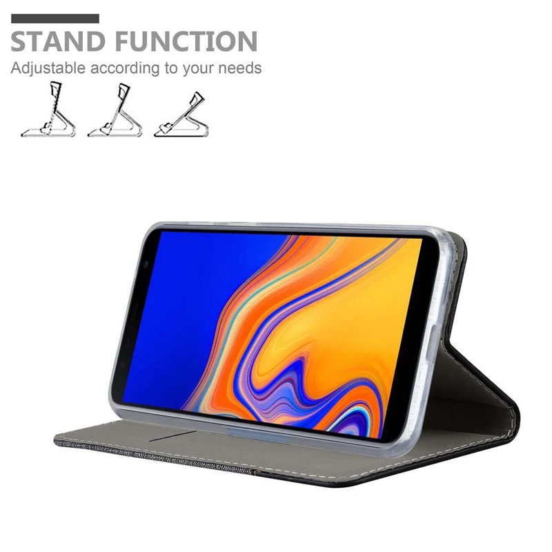 Cadorabo Hülle kompatibel mit Samsung Galaxy J4 PLUS / J4 PRIME / J4 CORE Schutzhülle mit Magnetverschluss, Standfunktion und Kartenfach