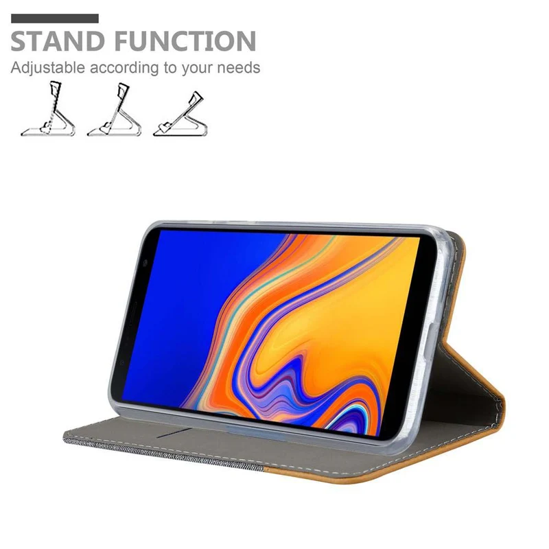 Cadorabo Hülle kompatibel mit Samsung Galaxy J4 PLUS / J4 PRIME / J4 CORE Schutzhülle mit Magnetverschluss, Standfunktion und Kartenfach