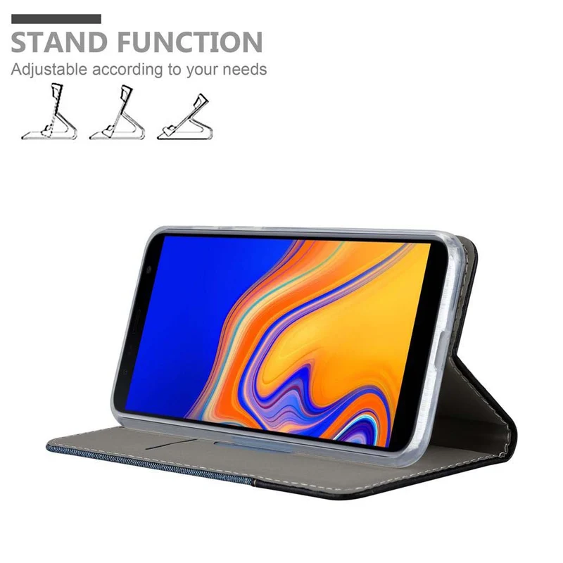 Cadorabo Hülle kompatibel mit Samsung Galaxy J4 PLUS / J4 PRIME / J4 CORE Schutzhülle mit Magnetverschluss, Standfunktion und Kartenfach