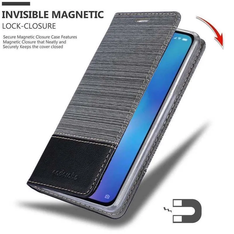 Cadorabo Hülle kompatibel mit Xiaomi Mi 9 Schutzhülle mit Magnetverschluss, Standfunktion und Kartenfach