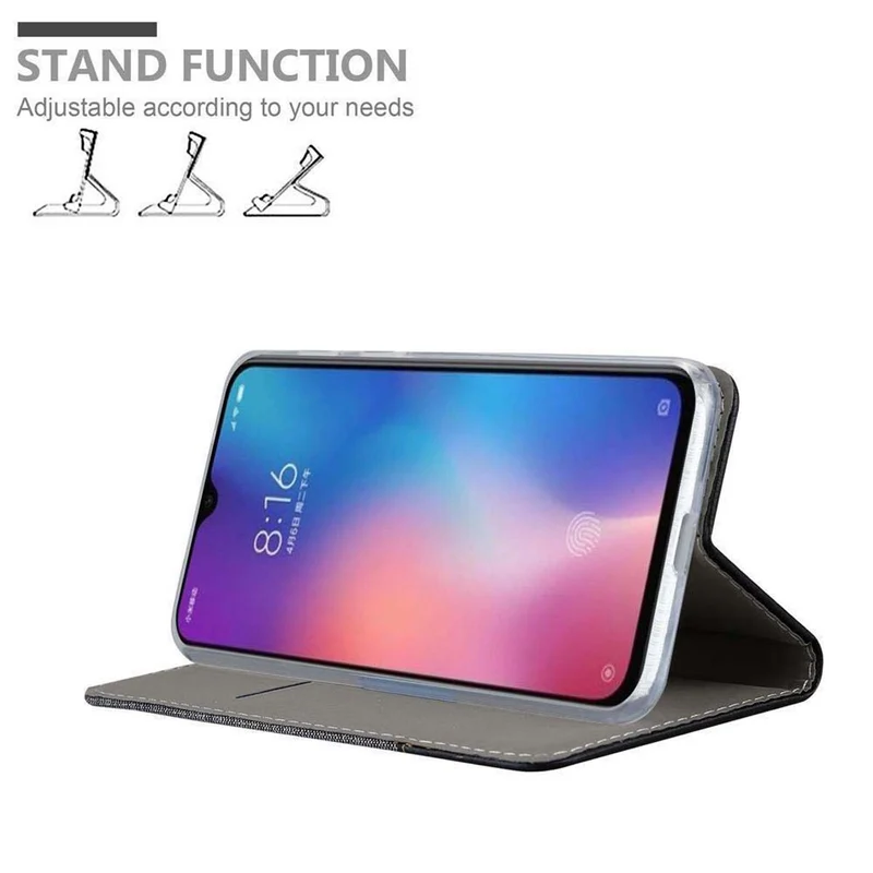 Cadorabo Hülle kompatibel mit Xiaomi Mi 9 Schutzhülle mit Magnetverschluss, Standfunktion und Kartenfach