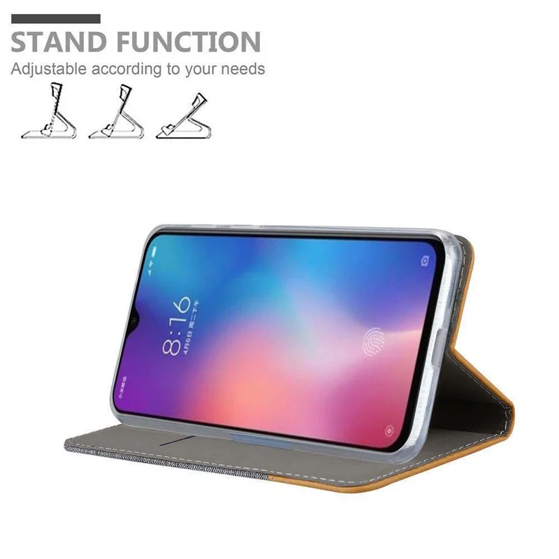Cadorabo Hülle kompatibel mit Xiaomi Mi 9 Schutzhülle mit Magnetverschluss, Standfunktion und Kartenfach