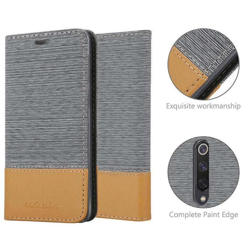 Cadorabo Hülle kompatibel mit Xiaomi Mi 9 Schutzhülle mit Magnetverschluss, Standfunktion und Kartenfach