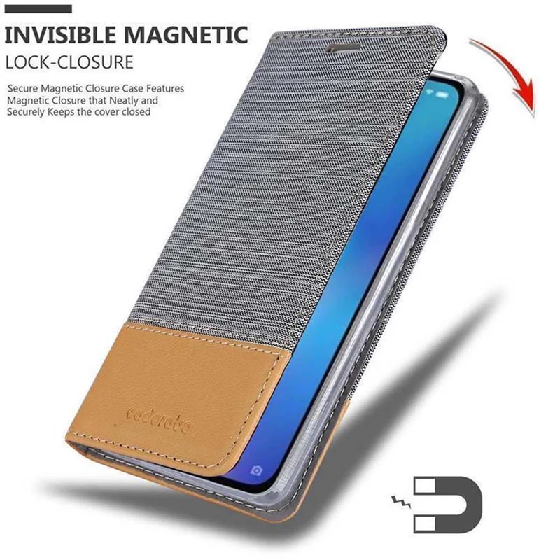 Cadorabo Hülle kompatibel mit Xiaomi Mi 9 Schutzhülle mit Magnetverschluss, Standfunktion und Kartenfach