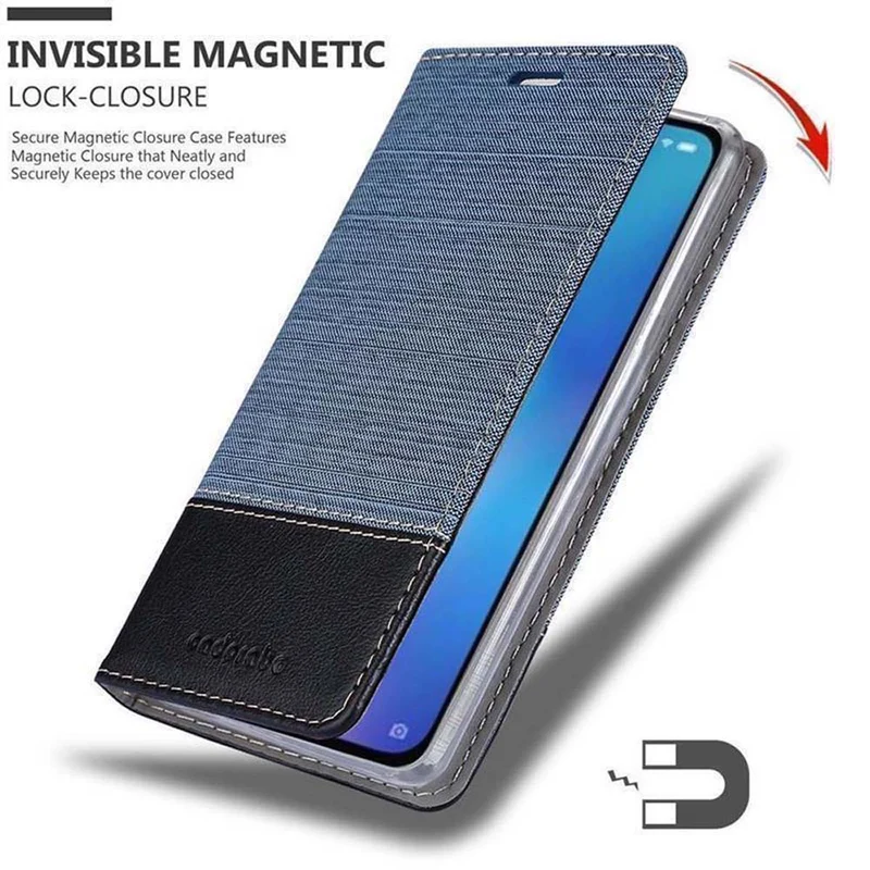 Cadorabo Hülle kompatibel mit Xiaomi Mi 9 Schutzhülle mit Magnetverschluss, Standfunktion und Kartenfach